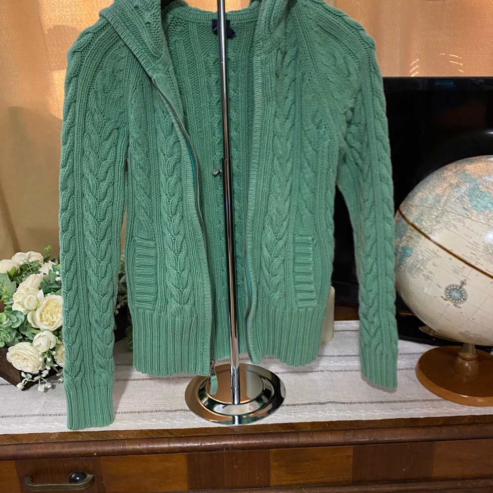 GAP Mint Green Cable Knit Cardigan